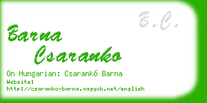 barna csaranko business card